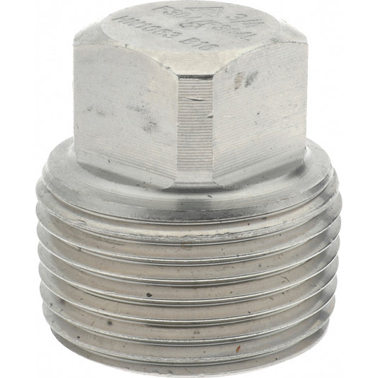 Merit Brass 3417D-12 Pipe Square Head Plug 3/4", 304 & 304L Stainless Steel