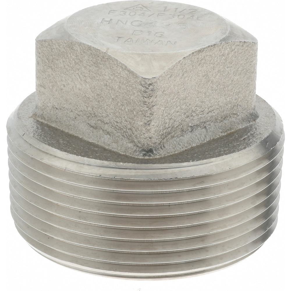 Merit Brass 3417D-24 Pipe Square Head Plug 1-1/2", 304 & 304L Stainless Steel