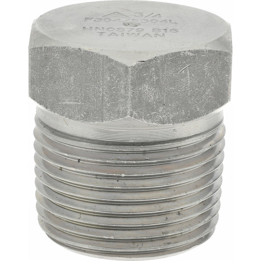 Merit Brass 3417HD-12 Pipe Hex Plug 3/4", 304 & 304L Stainless Steel