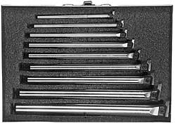 Everede Tool 02155 12, 6, 7, 7-5/8, 8-1/4, 8-3/4, 9-1/2" Max Bore, 11/32" Min Bore Smallest Bar, 3/4" Min Bore Largest Bar, Alloy Steel Indexable Boring Bar Set