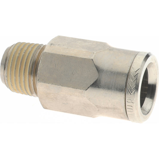 Norgren 101250818 Push-To-Connect Tube to Male & Tube to Male BSPT Tube Fitting Adapter, Straight, 1/8" Thread