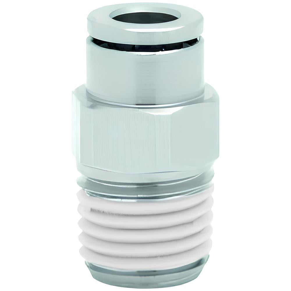 Norgren 101251038 Push-To-Connect Tube to Male & Tube to Male BSPT Tube Fitting Adapter, Straight, 3/8" Thread