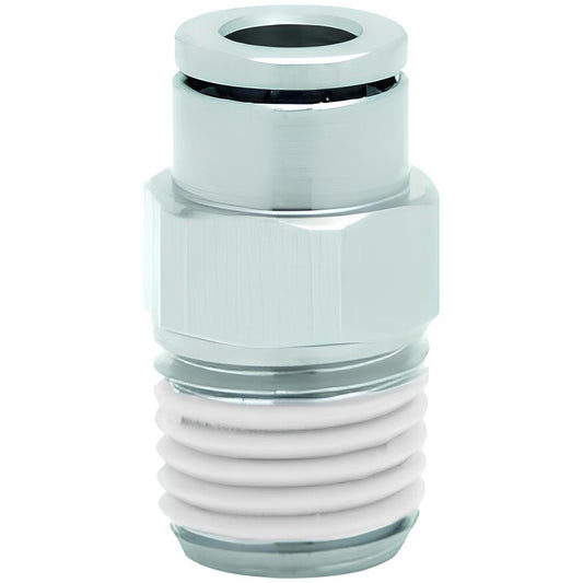 Norgren 101251038 Push-To-Connect Tube to Male & Tube to Male BSPT Tube Fitting Adapter, Straight, 3/8" Thread
