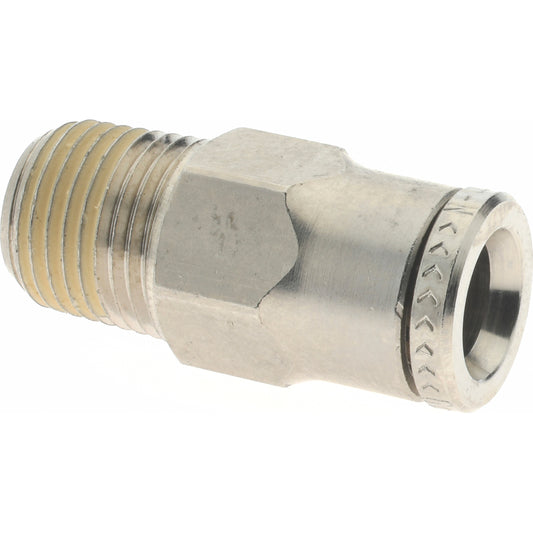Norgren 104250618 Push-To-Connect Tube to Male & Tube to Male NPT Tube Fitting Pneumatic Male Adapter, 1/8" Thread