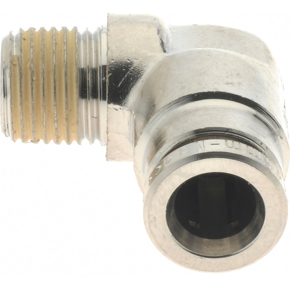 Norgren 101450618 Push-To-Connect Tube to Male & Tube to Male BSPT Tube Fitting Elbow Adapter, 1/8" Thread