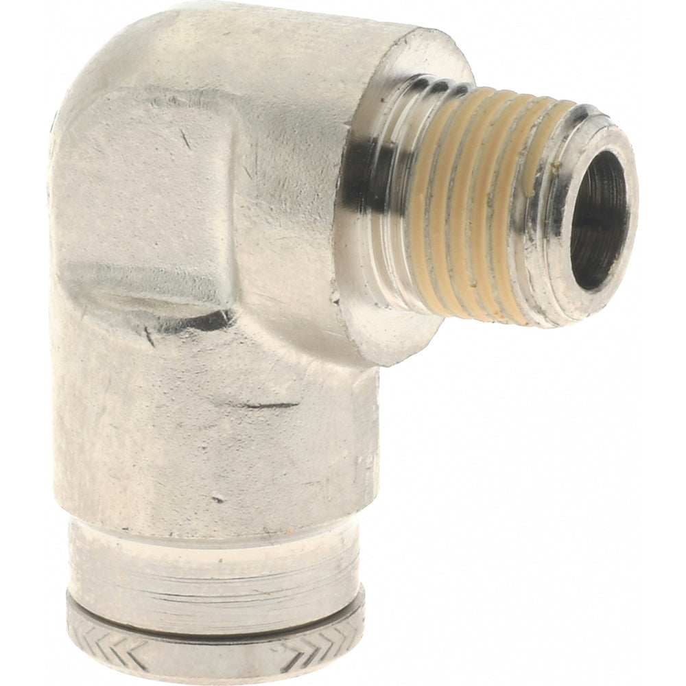 Norgren 101450818 Push-To-Connect Tube to Male & Tube to Male BSPT Tube Fitting Elbow Adapter, 1/8" Thread