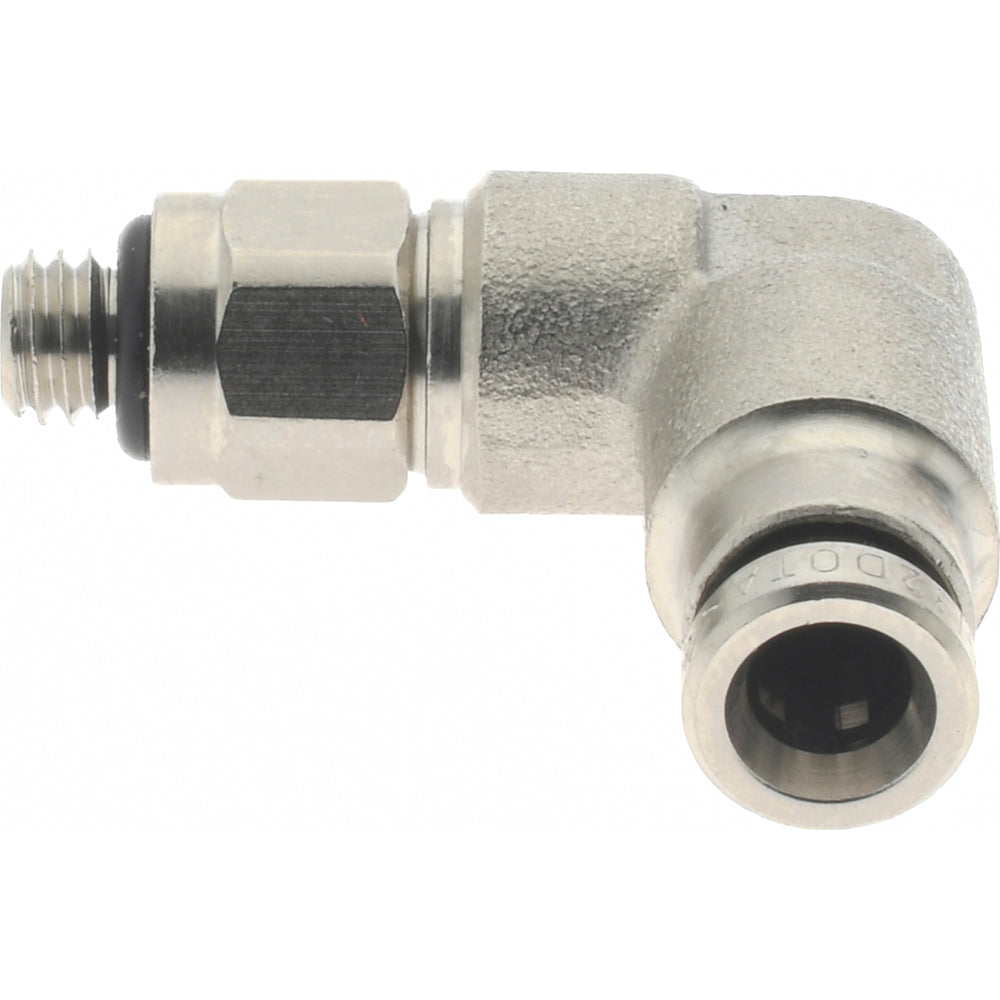 Norgren 102470405 Push-To-Connect Tube to Metric Thread Tube Fitting 90 &deg Swivel Elbow Adapter, M5 x 0.8 Thread