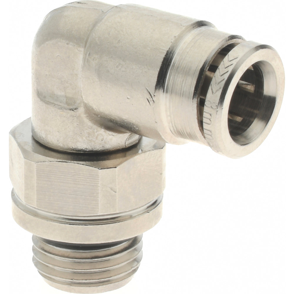 Norgren 102470828 Push-To-Connect Tube to Male & Tube to Male BSPP Tube Fitting 90 &deg Swivel Elbow Adapter, 1/4" Thread