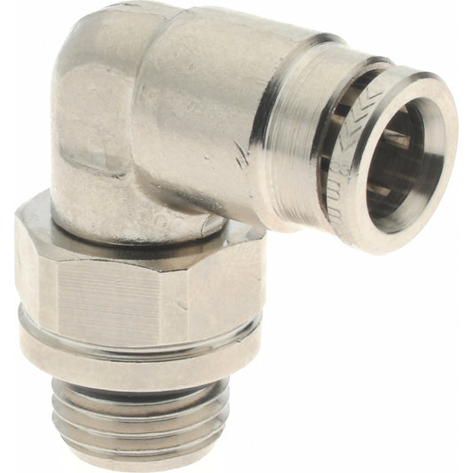 Norgren 102470828 Push-To-Connect Tube to Male & Tube to Male BSPP Tube Fitting 90 &deg Swivel Elbow Adapter, 1/4" Thread
