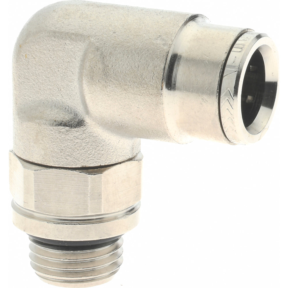 Norgren 102471028 Push-To-Connect Tube to Male & Tube to Male BSPP Tube Fitting 90 &deg Swivel Elbow Adapter, 1/4" Thread