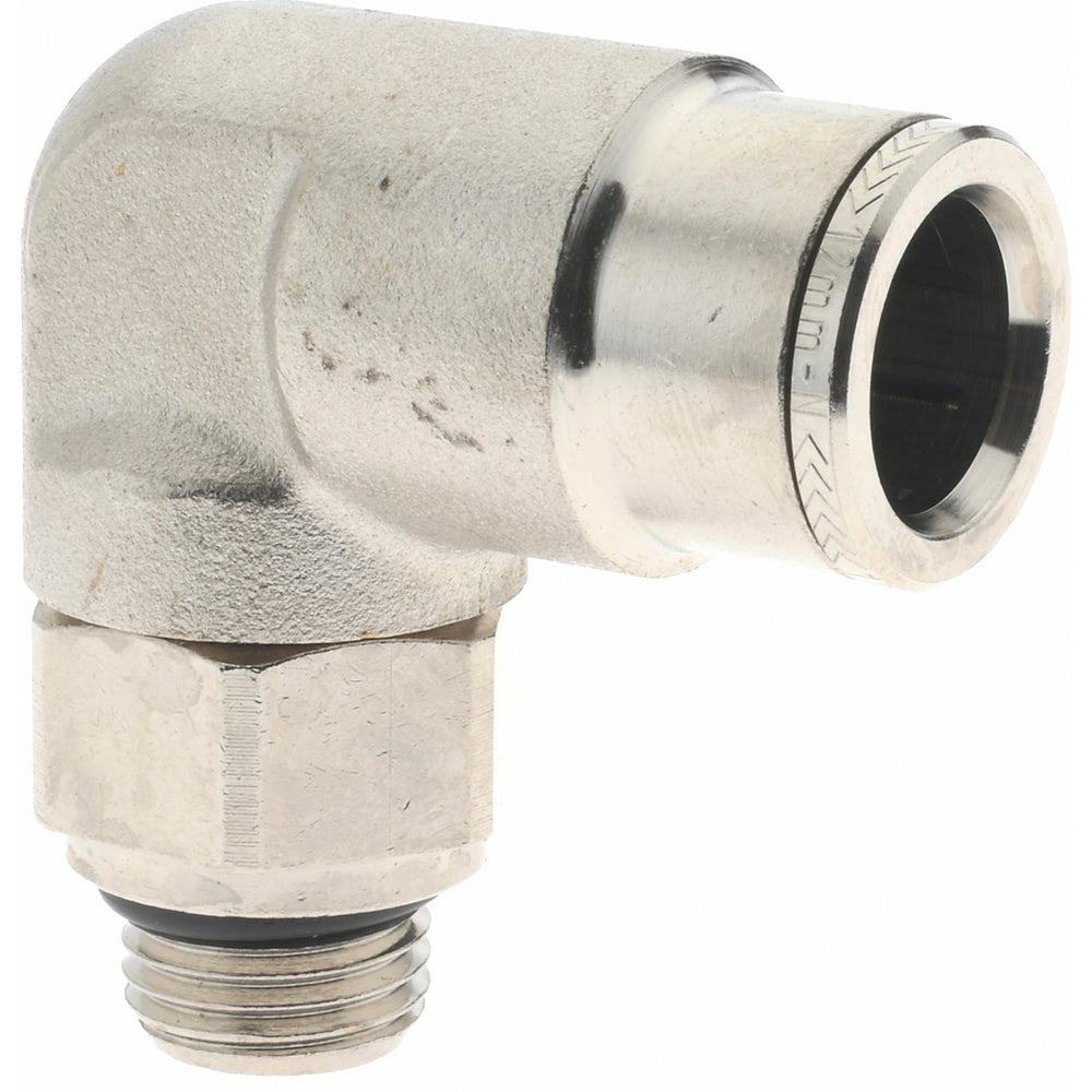 Norgren 102471228 Push-To-Connect Tube to Male & Tube to Male BSPP Tube Fitting 90 &deg Swivel Elbow Adapter, 1/4" Thread