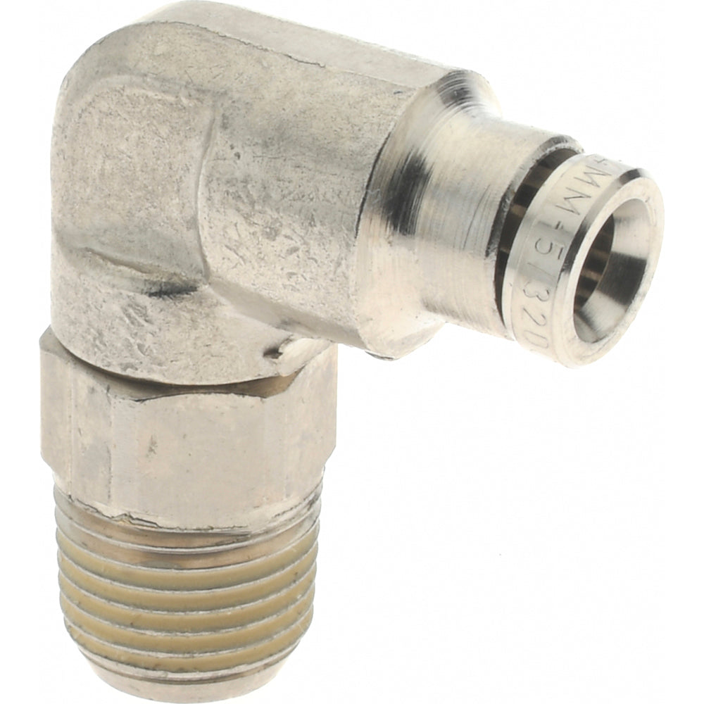 Norgren 101470418 Push-To-Connect Tube to Male & Tube to Male BSPT Tube Fitting 90 &deg Swivel Elbow Adapter, 1/8" Thread