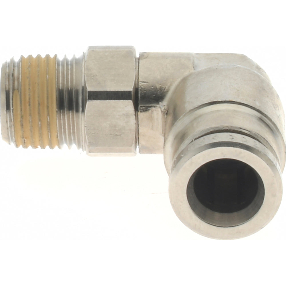 Norgren 101470618 Push-To-Connect Tube to Male & Tube to Male BSPT Tube Fitting 90 &deg Swivel Elbow Adapter, 1/8" Thread