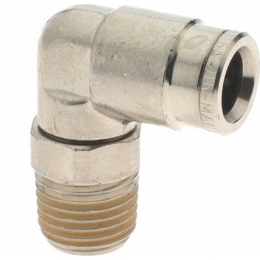 Norgren 101470828 Push-To-Connect Tube to Male & Tube to Male BSPT Tube Fitting 90 &deg Swivel Elbow Adapter, 1/4" Thread