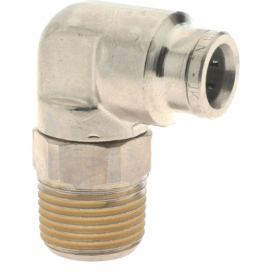 Norgren 101470838 Push-To-Connect Tube to Male & Tube to Male BSPT Tube Fitting 90 &deg Swivel Elbow Adapter, 3/8" Thread