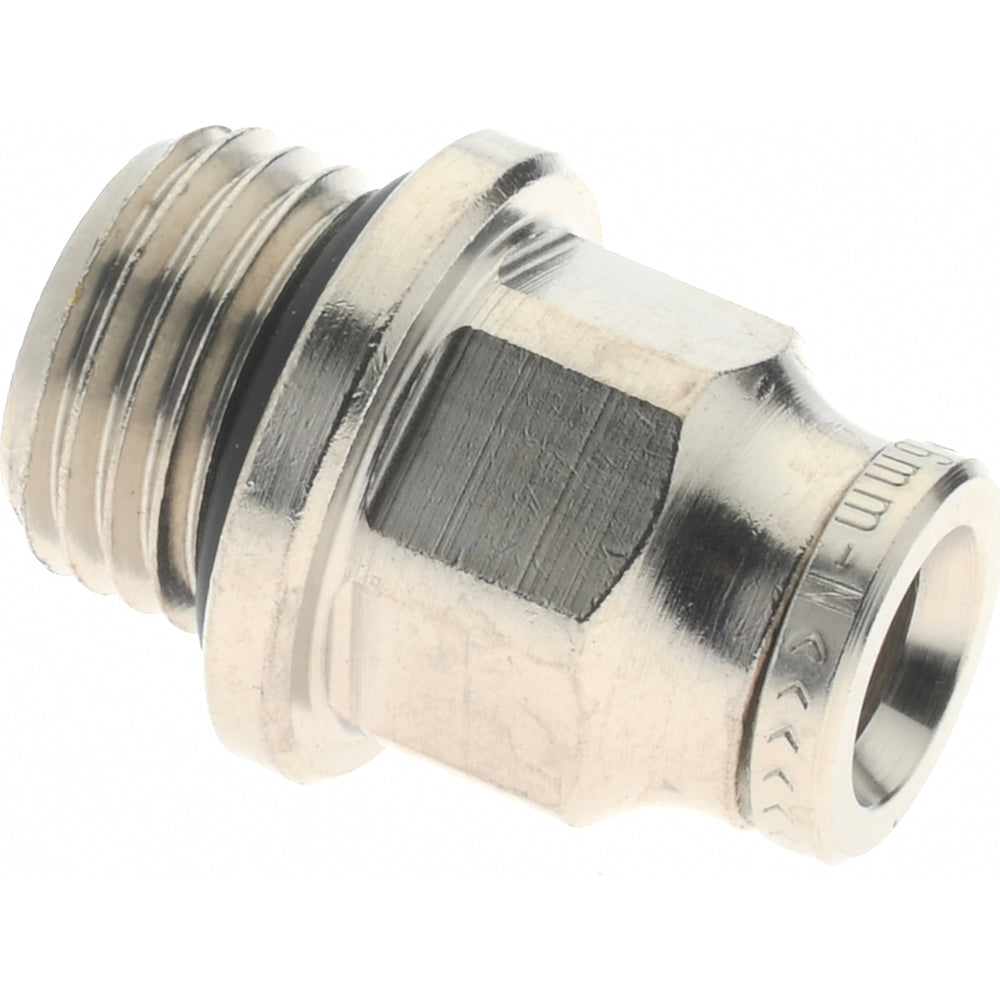 Norgren 102250628 Push-To-Connect Tube to Male & Tube to Male BSPP Tube Fitting Adapter, Straight, 1/4" Thread