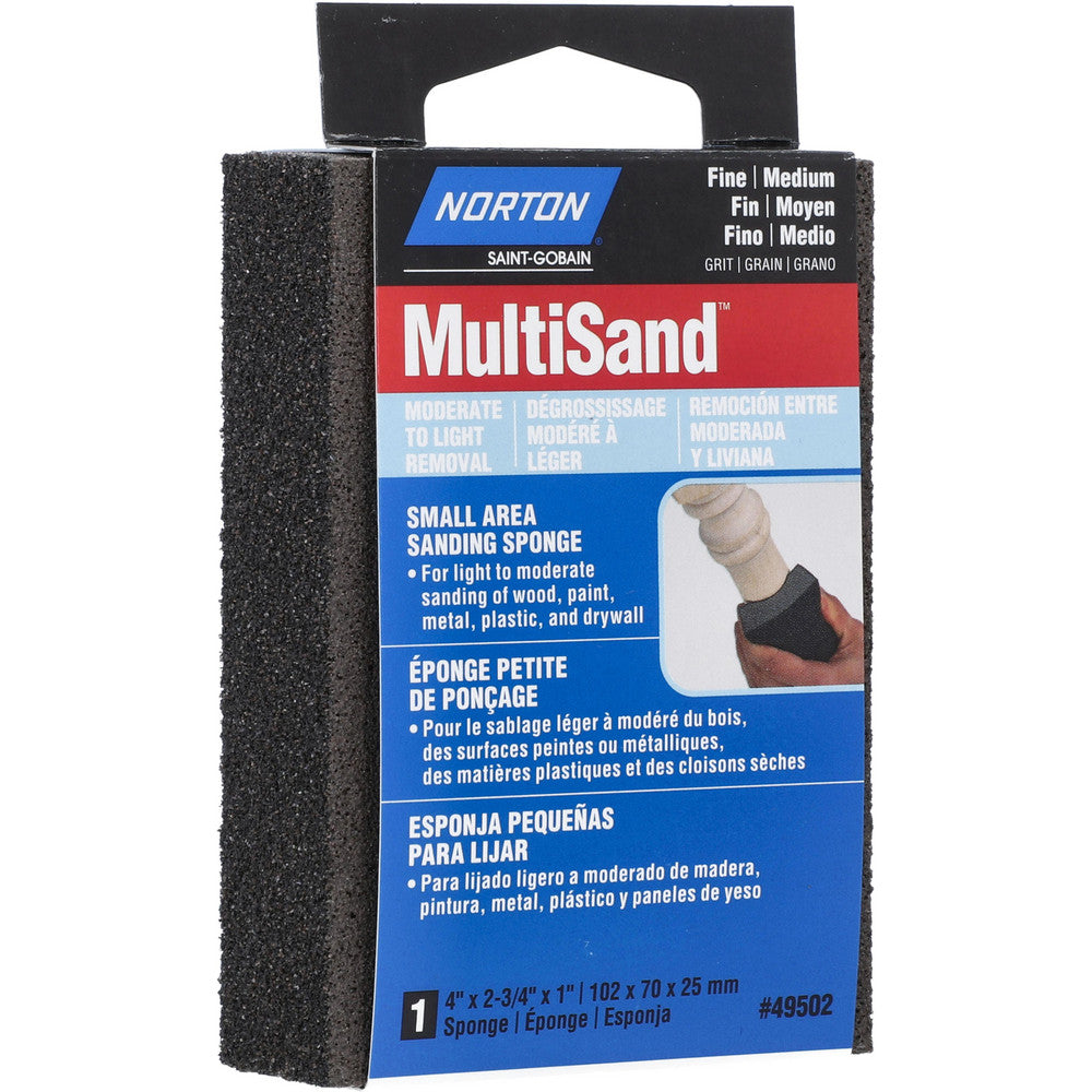 Norton 07660749502 Sanding Sponge 2-3/4" Wide, 4" Long, 1" Thick, Medium Grade