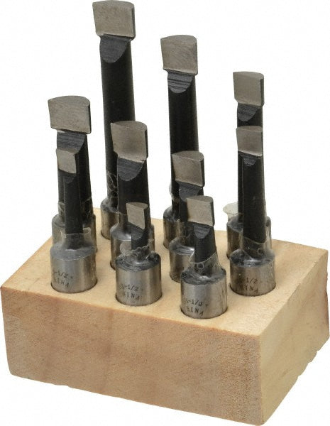 Value Collection 375-1207 1/4 to 1/2" Min Dia, 3/4 to 2-1/2" Max Depth, 1/2" Shank Dia, 2-1/8 to 3-7/8" OAL Boring Bar Set