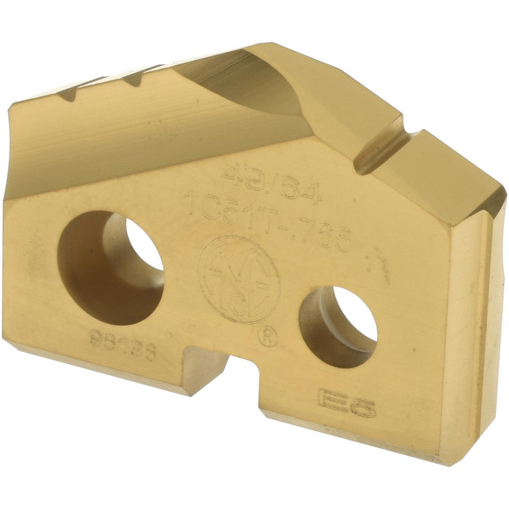 Allied Machine and Engineering 1C51T-.765 Spade Drill Insert 49/64" Dia, Seat Size 1, Carbide, 132 deg Point