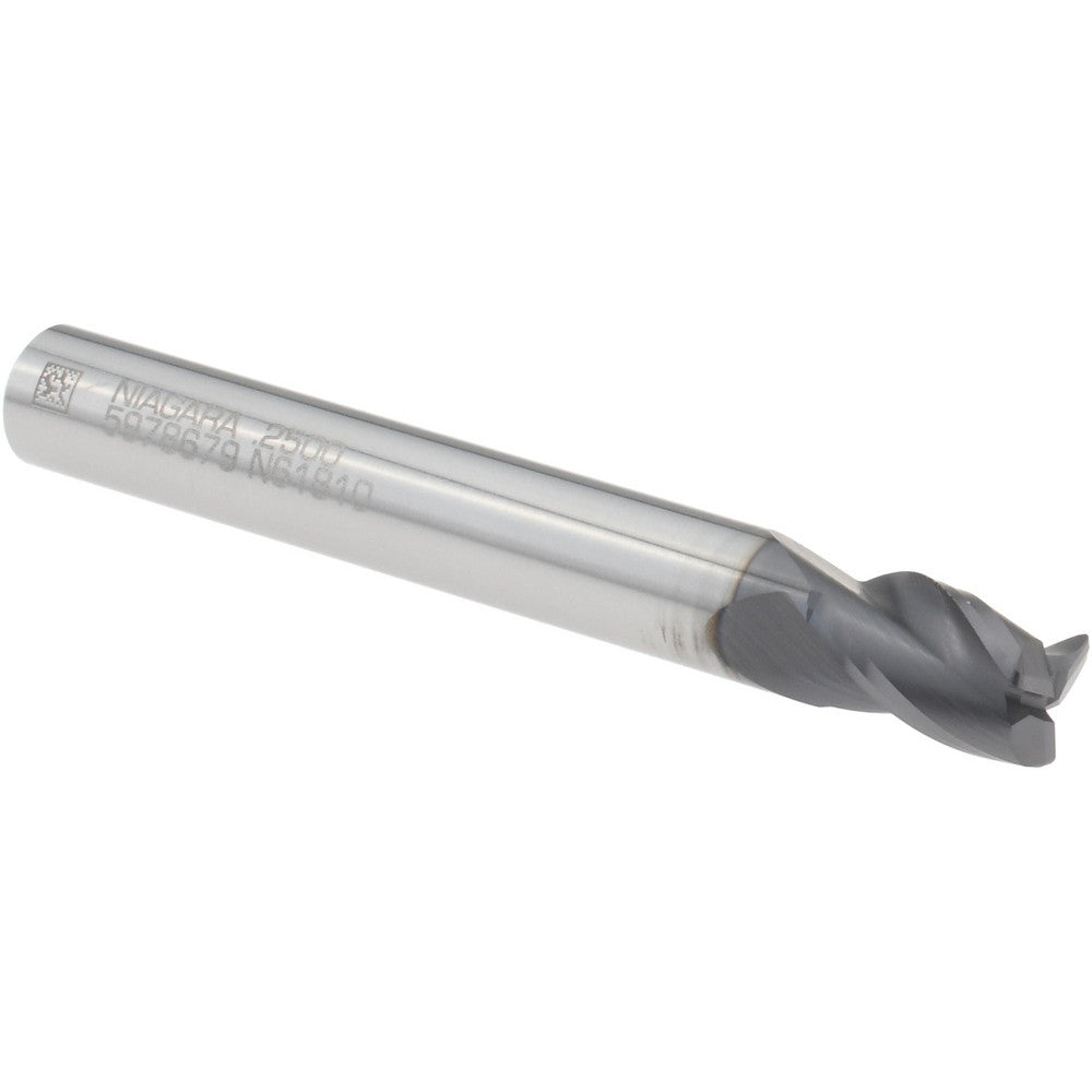 Seco 17003408 Corner Radius End Mill 1/4" Dia, 3/8" LOC, 0.0200" Radius, 3 Flute, Solid Carbide