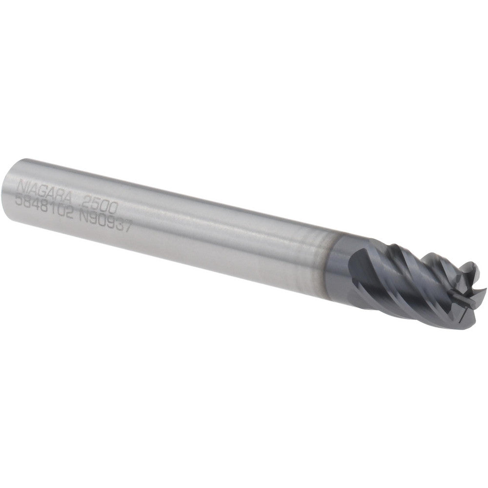 Seco 17006989 Corner Radius End Mill 1/4" Dia, 3/8" LOC, 0.0300" Radius, 5 Flute, Solid Carbide