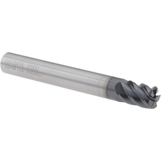Seco 17006989 Corner Radius End Mill 1/4" Dia, 3/8" LOC, 0.0300" Radius, 5 Flute, Solid Carbide