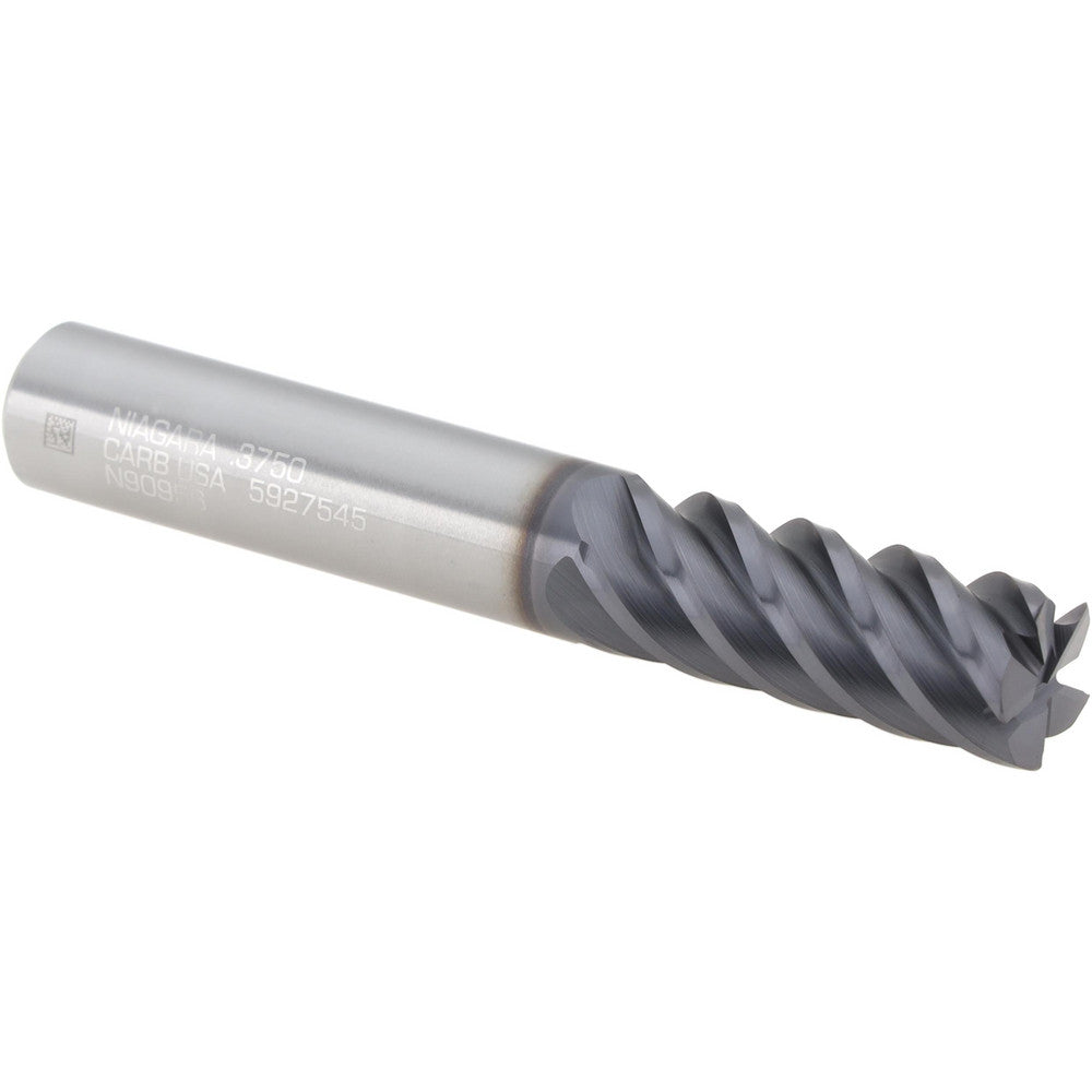 Seco 17007008 Corner Radius End Mill 3/8" Dia, 1" LOC, 0.0150" Radius, 5 Flute, Solid Carbide