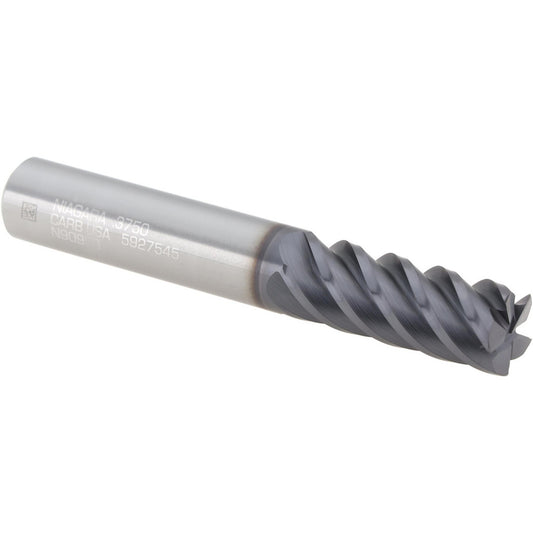 Seco 17007008 Corner Radius End Mill 3/8" Dia, 1" LOC, 0.0150" Radius, 5 Flute, Solid Carbide