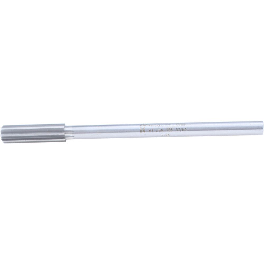 Yankee Corp. 433-0.5781 Chucking Reamer 37/64" Dia, 8" OAL, 2" Flute Length, Straight Flute, Straight-Cylindrical Shank, HSS