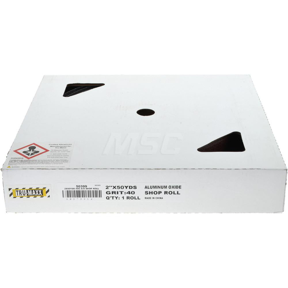 Tru-Maxx 50399 2" x 50 Yd 40 Grit Aluminum Oxide Shop Roll