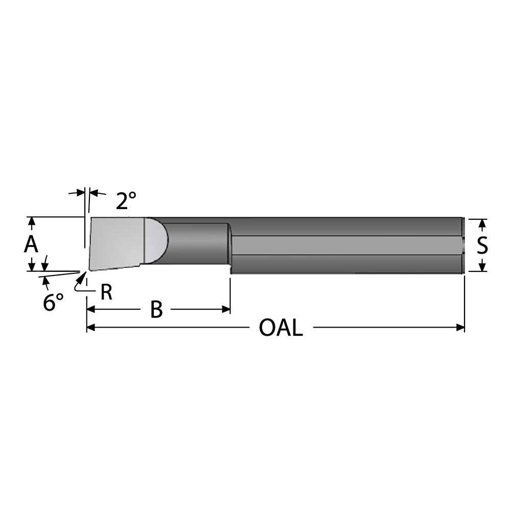Scientific Cutting Tools, Inc. B230900RA Boring Bar 0.2300" Min Bore, 0.9000" Max Depth, Right Hand, 0.312" Shank Dia, Submicron Solid Carbide