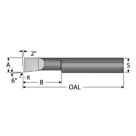 Scientific Cutting Tools, Inc. B230900RA Boring Bar 0.2300" Min Bore, 0.9000" Max Depth, Right Hand, 0.312" Shank Dia, Submicron Solid Carbide
