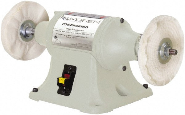 Palmgren 9682063 Bench Buffer 6" Wheel Dia, 1/2" Arbor Hole Dia