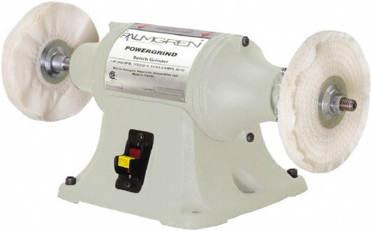 Palmgren 9682063 Bench Buffer 6" Wheel Dia, 1/2" Arbor Hole Dia