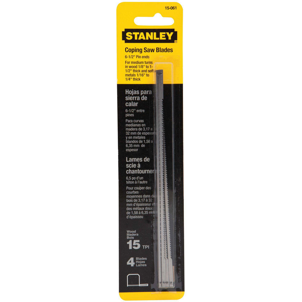 Stanley 15-061 Coping Saw Blade 6-1/2" Blade Length, 7/64" Blade Width, High Carbon Steel