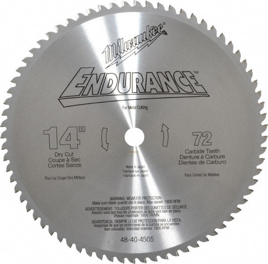 Milwaukee Tool 48-40-4505 Wet & Dry Cut Saw Blade 14" Dia, 1" Arbor Hole, 72 Teeth