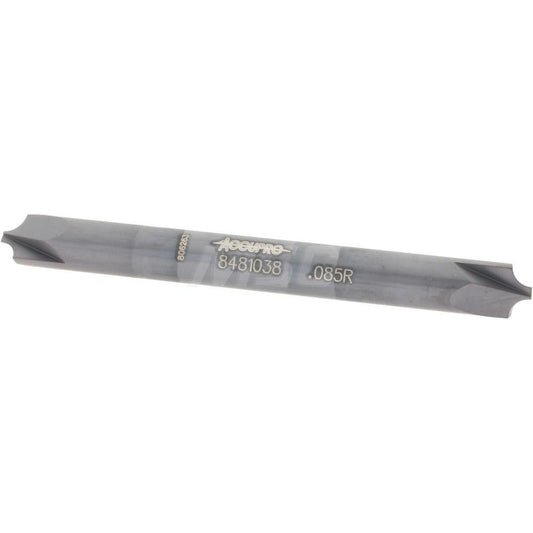 Accupro 08481038 Corner Rounding End Mill 0.08 mm Radius, 1/4" Dia, 2 Flutes, Solid Carbide