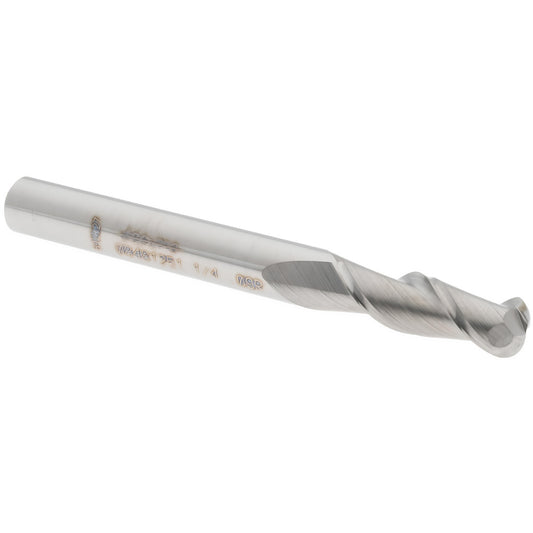 Accupro 08481251 Corner Radius End Mill 1/4" Dia, 3/4" LOC, 0.09" Radius, 2 Flutes, Solid Carbide