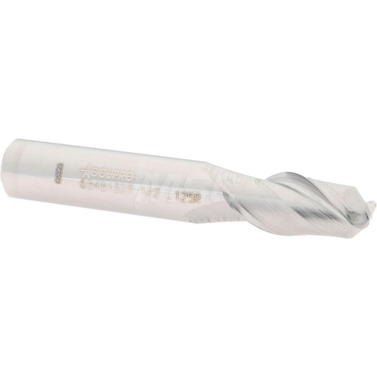 Accupro 08481327 Corner Radius End Mill 1/2" Dia, 1" LOC, 1/8" Radius, 2 Flutes, Solid Carbide