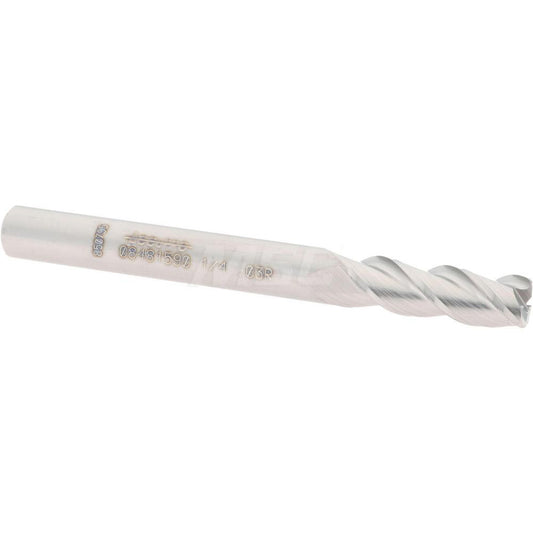 Accupro 08481590 Corner Radius End Mill 1/4" Dia, 3/4" LOC, 0.03" Radius, 3 Flutes, Solid Carbide
