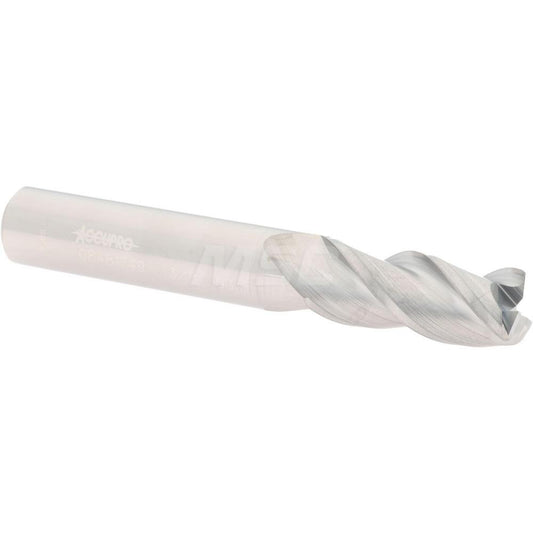 Accupro 08481749 Corner Radius End Mill 3/8" Dia, 7/8" LOC, 0.03" Radius, 3 Flutes, Solid Carbide