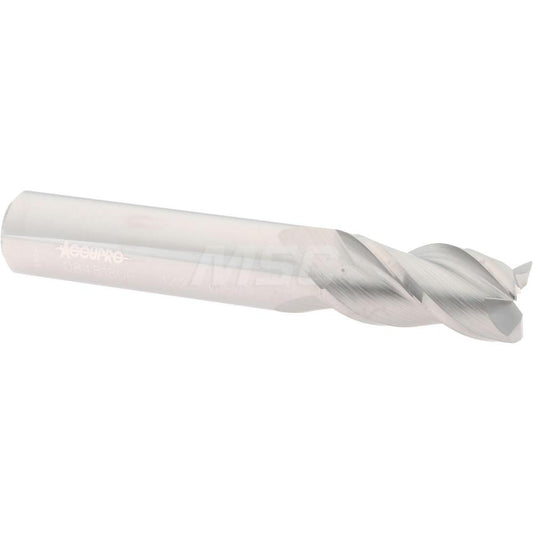 Accupro 08481806 Corner Radius End Mill 1/2" Dia, 1" LOC, 0.015" Radius, 3 Flutes, Solid Carbide