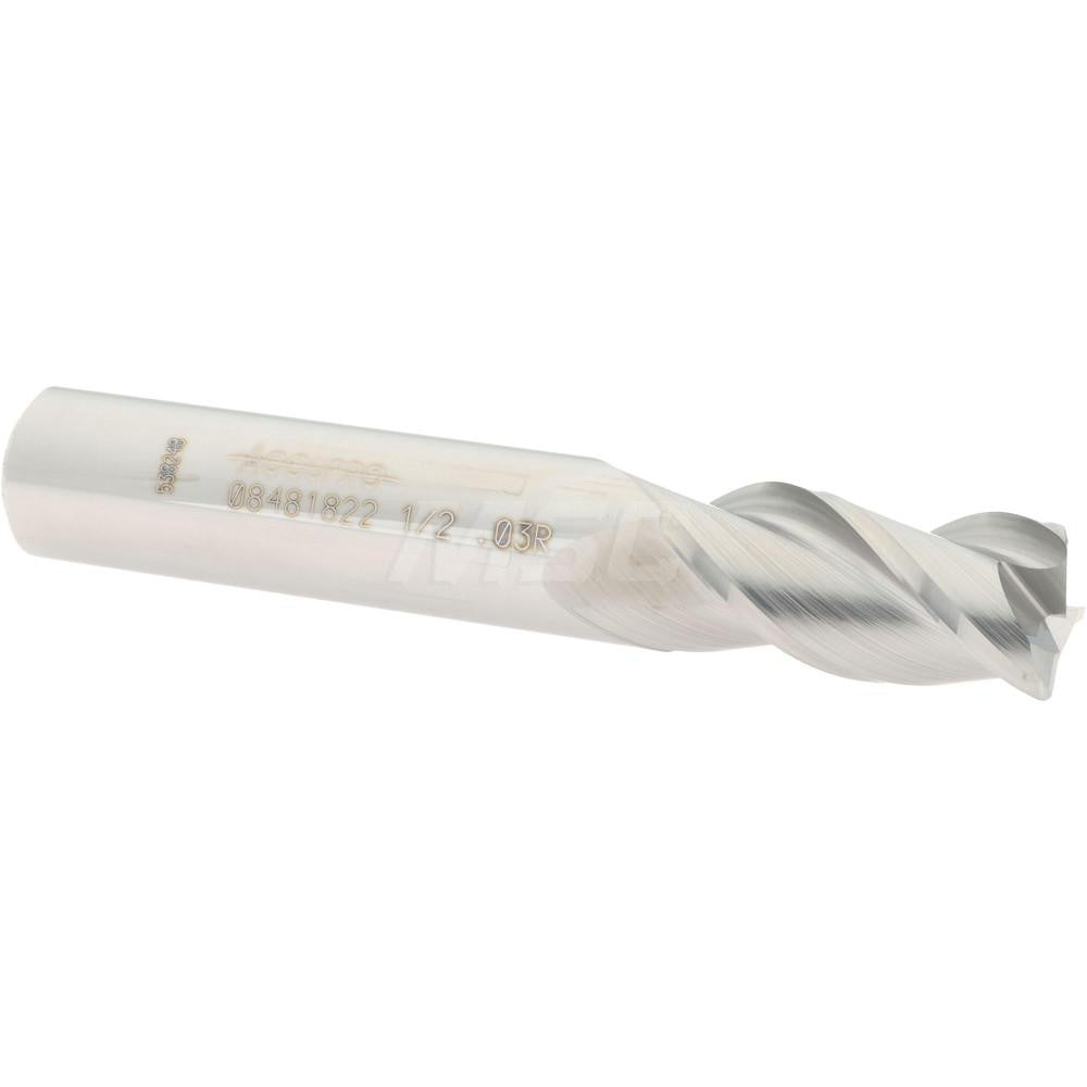 Accupro 08481822 Corner Radius End Mill 1/2" Dia, 1" LOC, 0.03" Radius, 3 Flutes, Solid Carbide