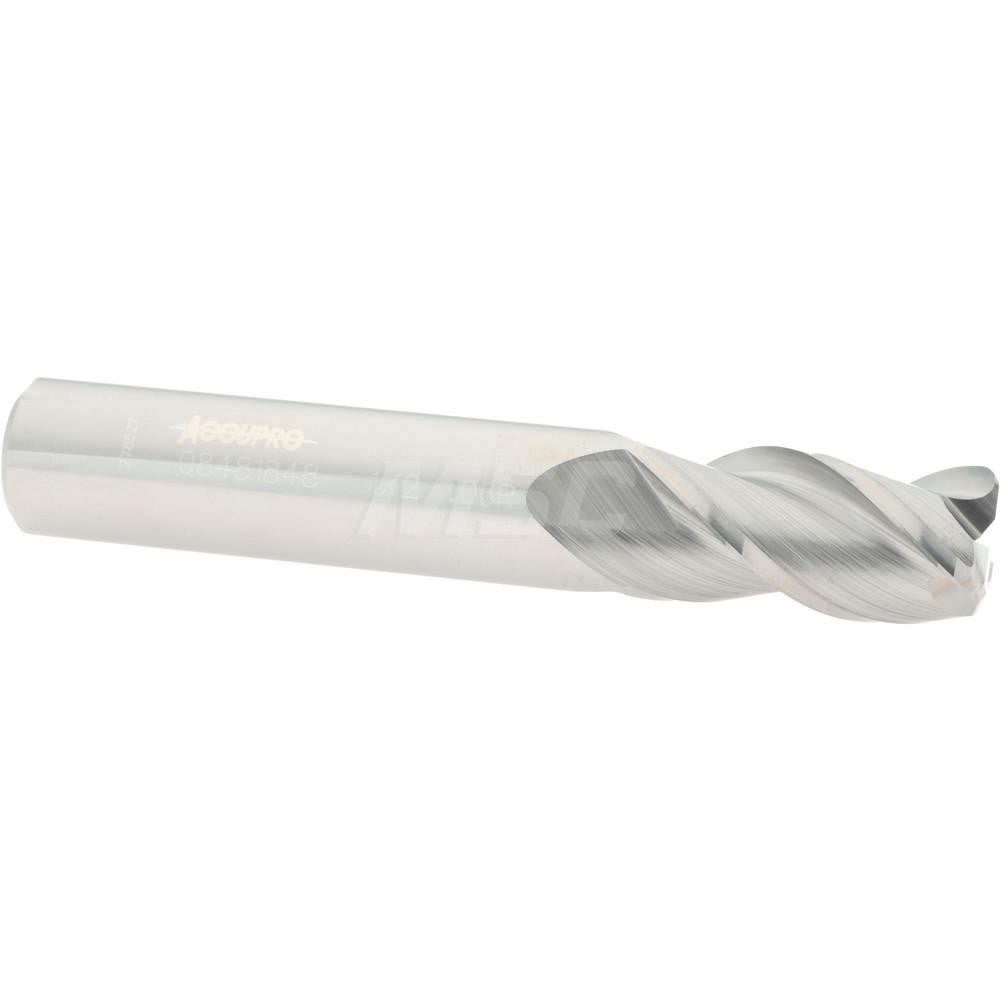 Accupro 08481848 Corner Radius End Mill 1/2" Dia, 1" LOC, 0.06" Radius, 3 Flutes, Solid Carbide