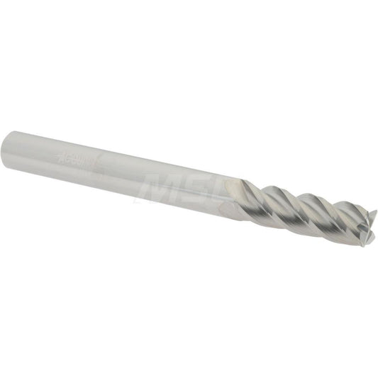 Accupro 08482044 Corner Radius End Mill 1/4" Dia, 3/4" LOC, 0.01" Radius, 4 Flutes, Solid Carbide