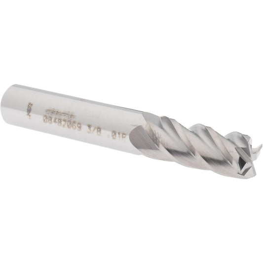 Accupro 08482069 Corner Radius End Mill 3/8" Dia, 7/8" LOC, 0.01" Radius, 4 Flutes, Solid Carbide