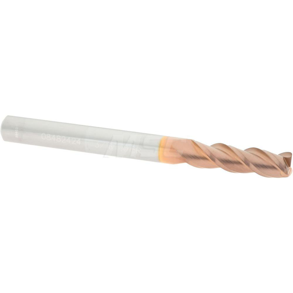 Accupro 08482424 Corner Radius End Mill 3/16" Dia, 5/8" LOC, 0.015" Radius, 3 Flutes, Solid Carbide