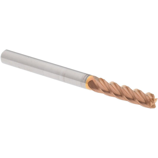 Accupro 08482945 Corner Radius End Mill 1/8" Dia, 1/2" LOC, 0.01" Radius, 4 Flutes, Solid Carbide