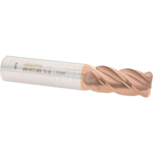 Accupro 08483109 Corner Radius End Mill 5/8" Dia, 1-1/4" LOC, 1/8" Radius, 4 Flutes, Solid Carbide