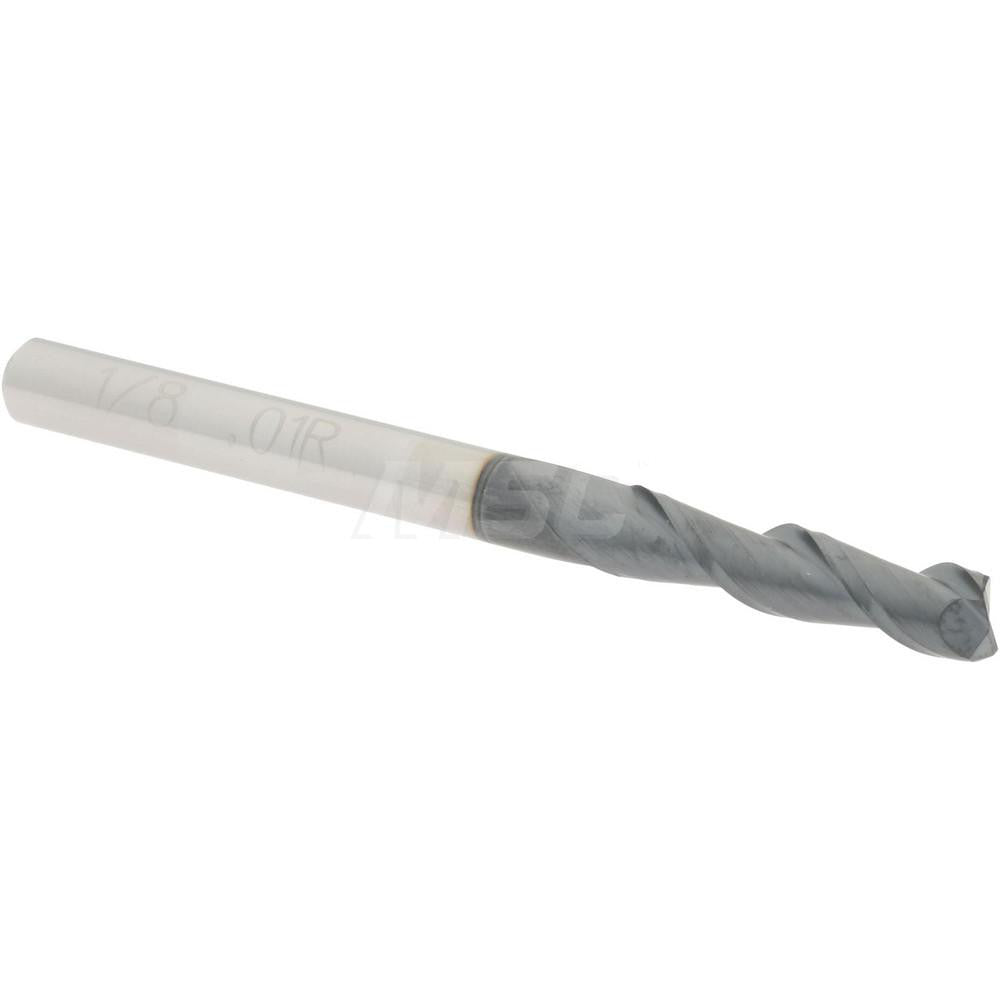 Accupro 08483133 Corner Radius End Mill 1/8" Dia, 1/2" LOC, 0.01" Radius, 2 Flutes, Solid Carbide